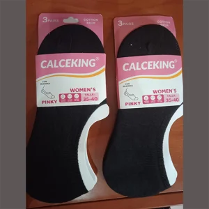 Calcetines Pinkie negros-Pack de 3 Algodon Del 35 al 40-1 50